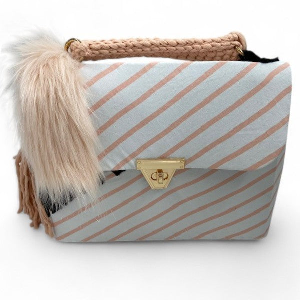 A SIGNATURE STRIPED RITZY HAZE BAG