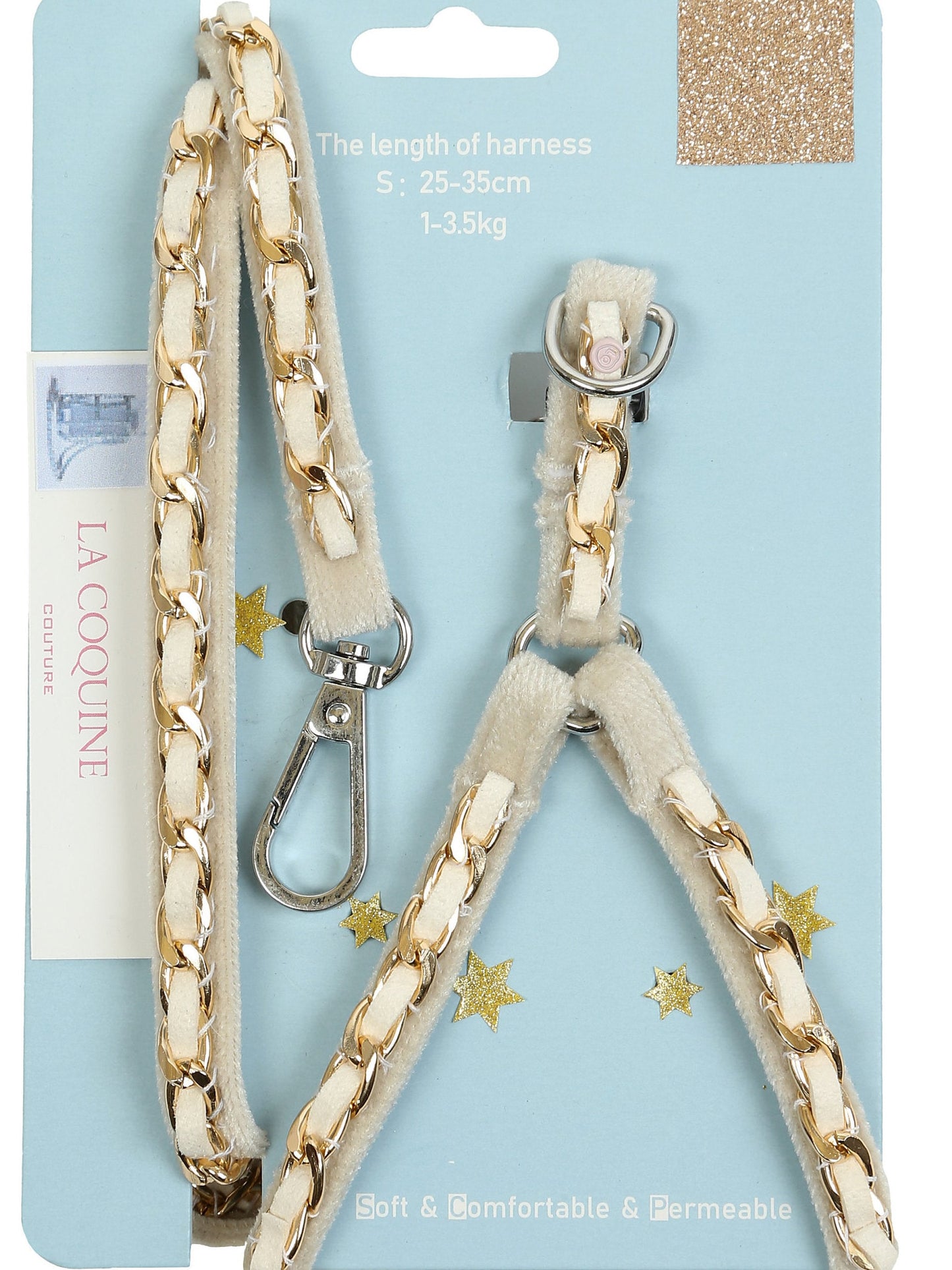 Rose Gold / Ivory Velvet Dog Collar Matching Leash Set. Small Adjustable Girl or Boy Dog Harness, 4Ft Leash. Choose Color Combo at Checkout