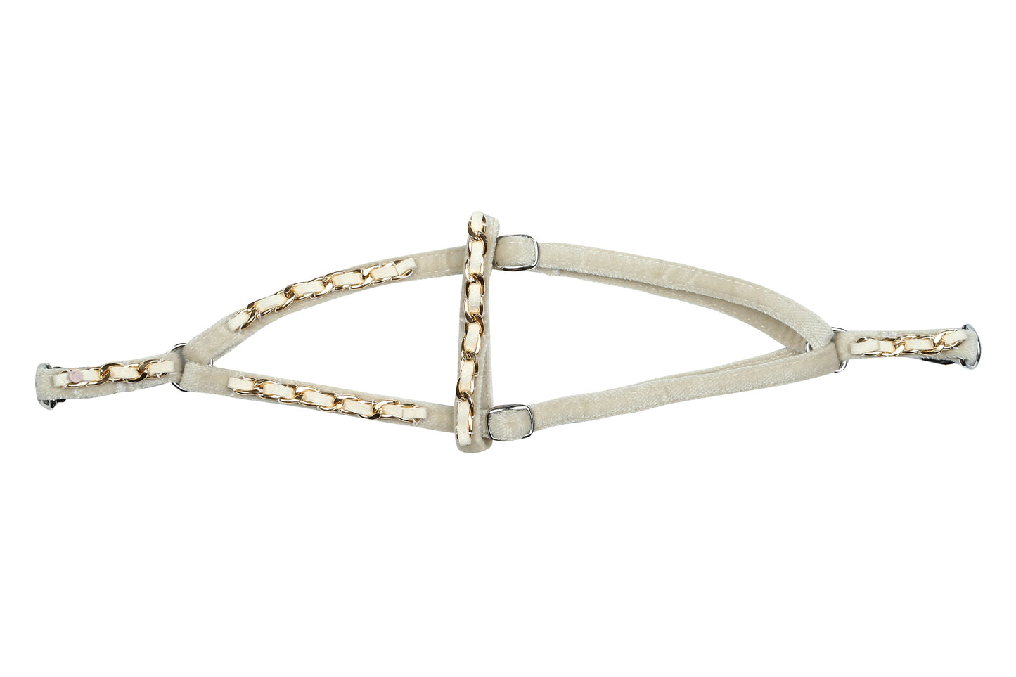 Ivory Velvet Luxury Chain Dog Collar and Leash Set - More Available Colors and Sizes