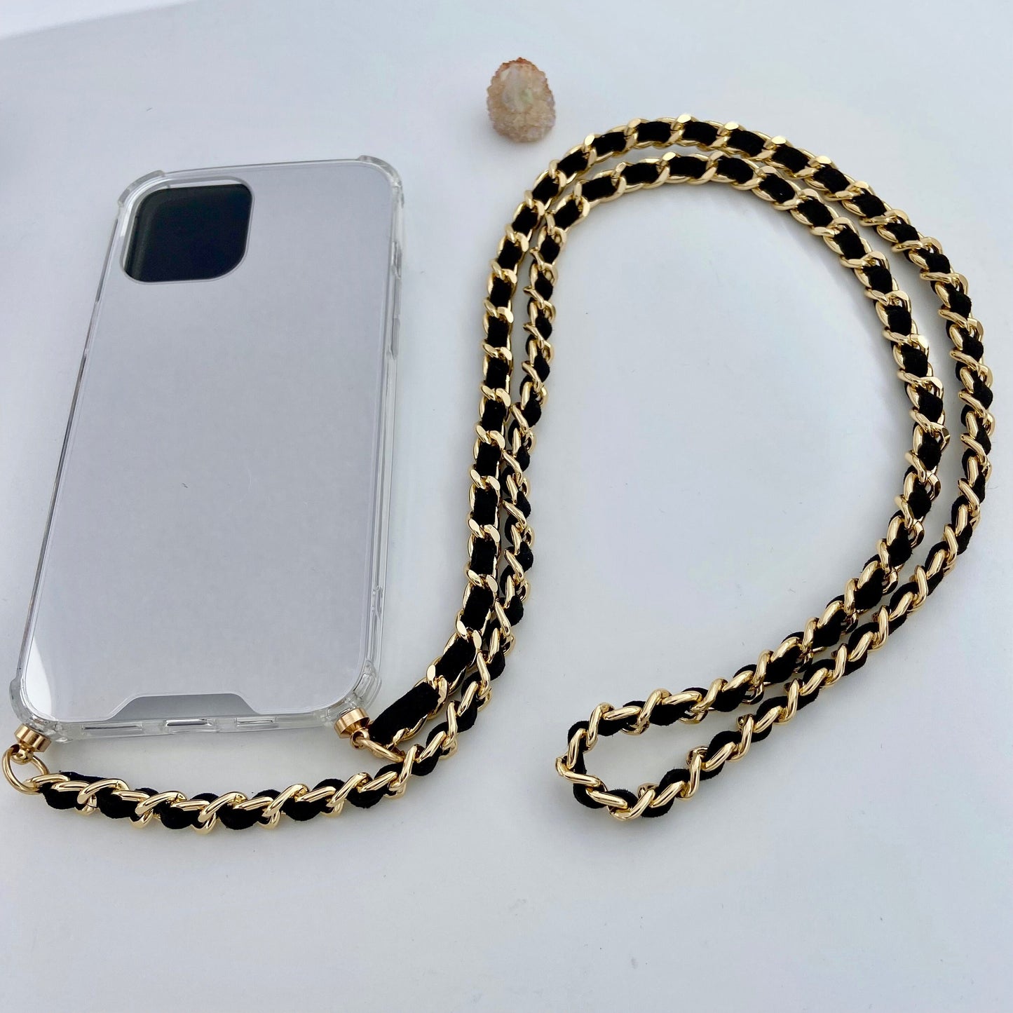 iPhone Mirror Case, Chain Crossbody Mirror Case, iPhone Chain Strap, Phone Mirror Case, Shoulder Strap Phone Case, Gold Phone Case Lanyard