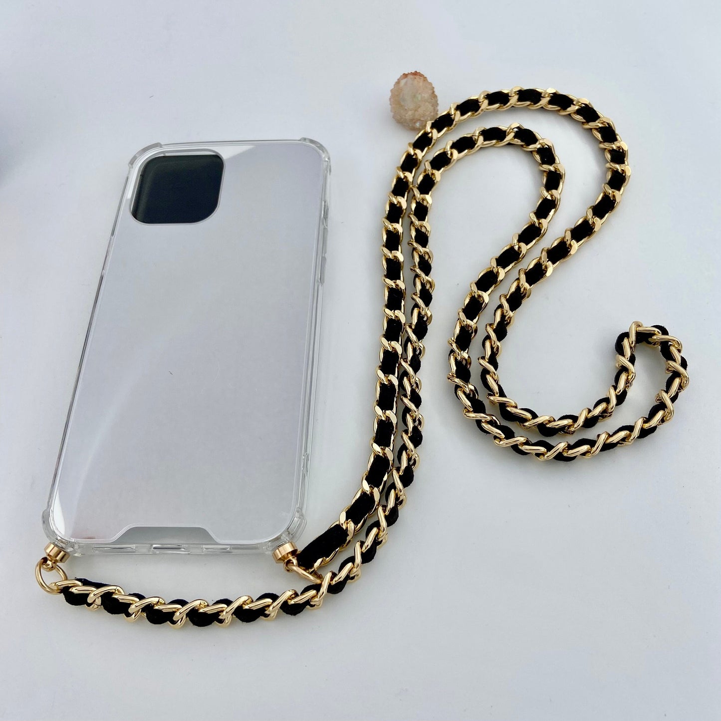 iPhone Mirror Case, Chain Crossbody Mirror Case, iPhone Chain Strap, Phone Mirror Case, Shoulder Strap Phone Case, Gold Phone Case Lanyard