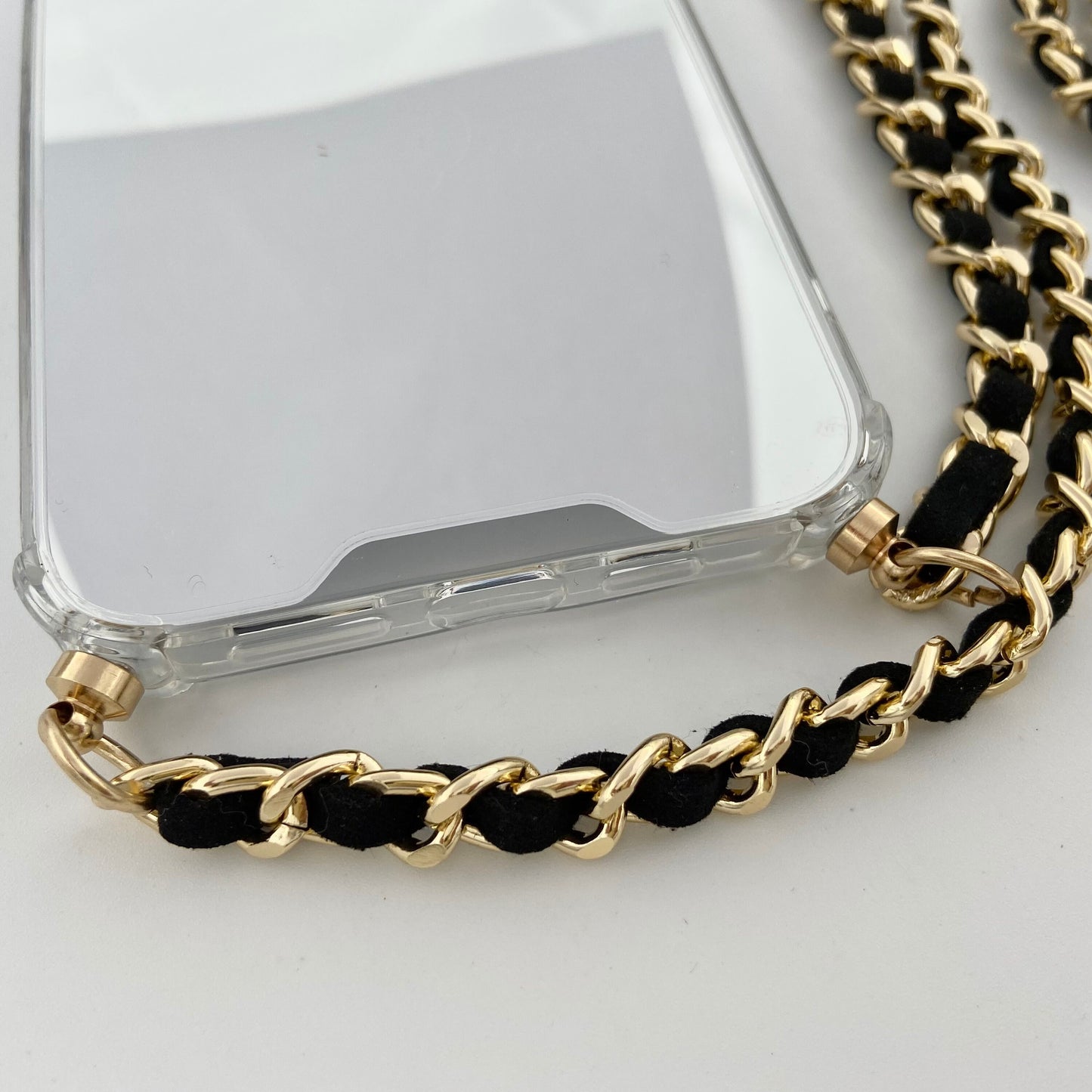 iPhone Mirror Case, Chain Crossbody Mirror Case, iPhone Chain Strap, Phone Mirror Case, Shoulder Strap Phone Case, Gold Phone Case Lanyard