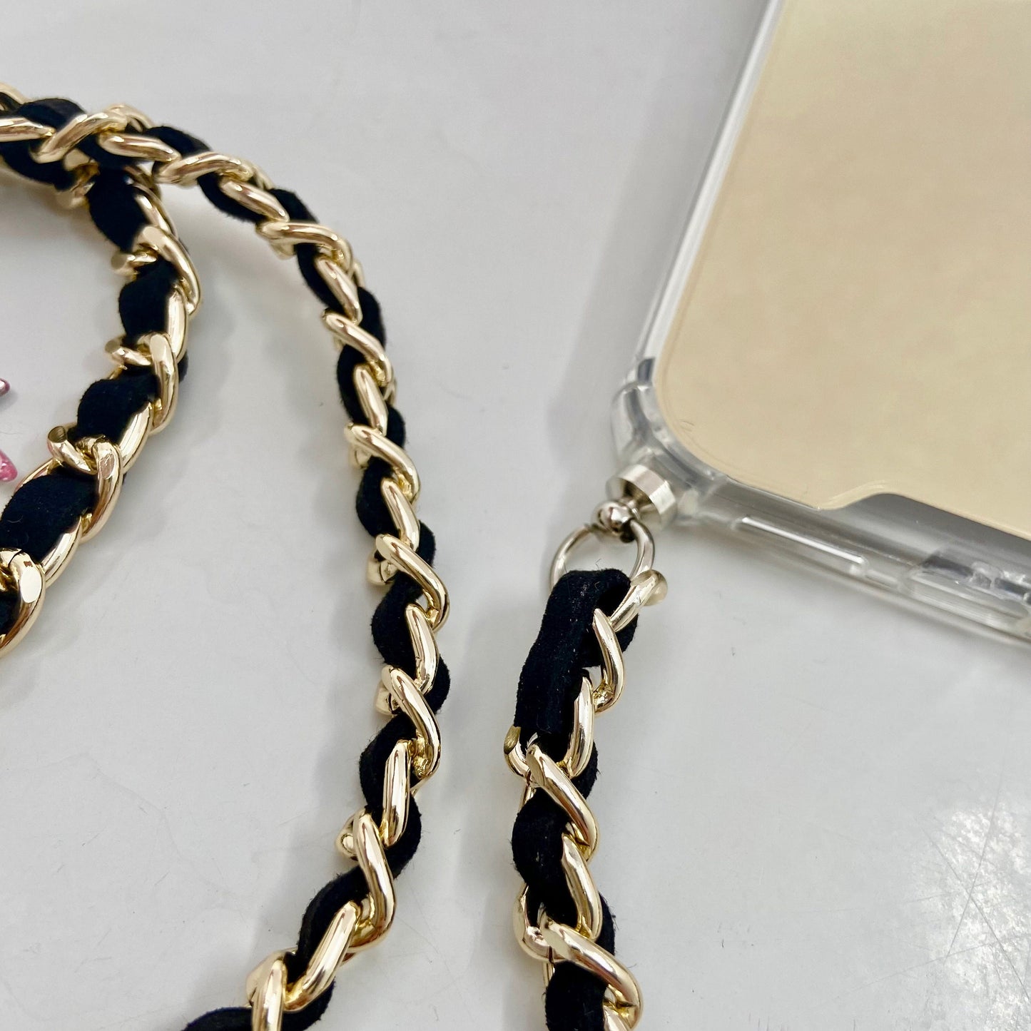 iPhone Mirror Case, Samsung Crossbody Mirror Case, iPhone Chain Strap, Phone Mirror Case, Shoulder Strap Phone Case, Gold Phone Case Lanyard