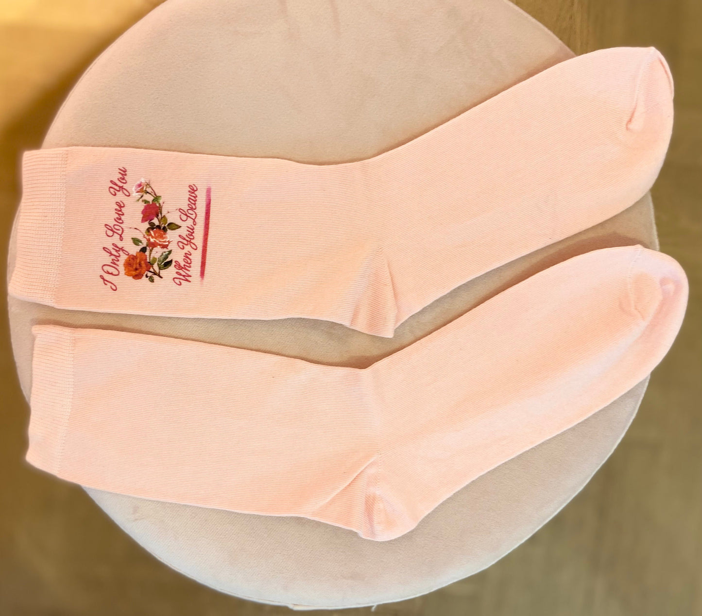 I only love you when you leave Socks - Cotton Blend Ankle Socks Colourful, Playful, Comfortable - Also Makes Great Gift For The Whole Family