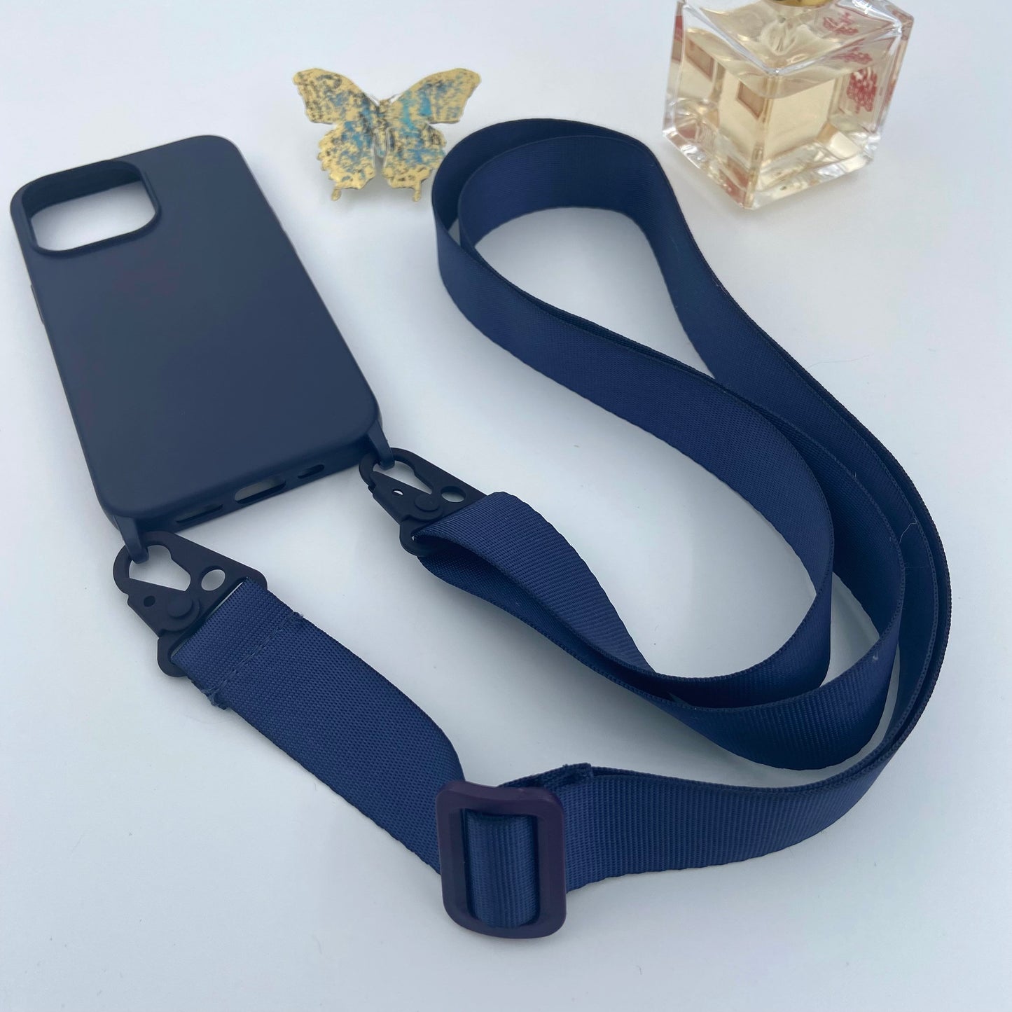 iPhone Sling Case, Samsung Cross body Navy Blue iPhone Strap, Phone Canvas Strap, Shoulder Strap Phone Case, iPhone Liquid Canvas Lanyard