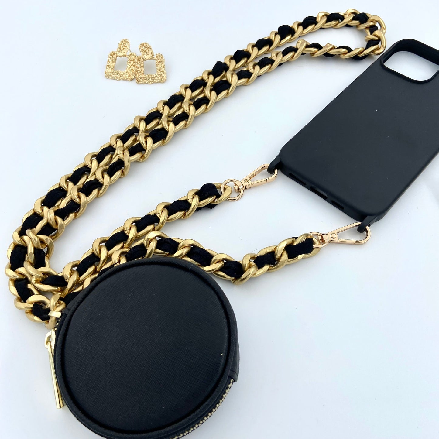 iPhone Mini Bag Sling, Samsung Crossbody Chunky Chain Sling, Phone Case Round Wallet Strap, Mini Bag Phone Purse Strap, iPhone Pouch Lanyard