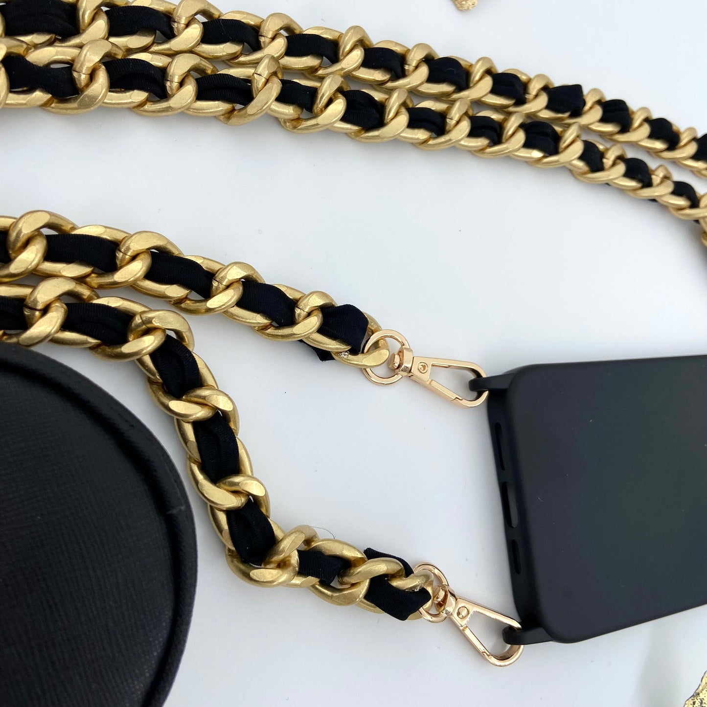 iPhone Mini Bag Sling, Samsung Crossbody Chunky Chain Sling, Phone Case Round Wallet Strap, Mini Bag Phone Purse Strap, iPhone Pouch Lanyard