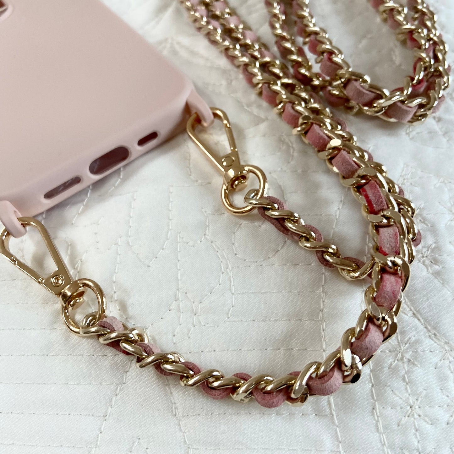 iPhone Sling Case, Samsung Crossbody Phone Case, iPhone Strap, Phone Chain Strap, Shoulder Strap Phone Case, iPhone Pink Chain Lanyard