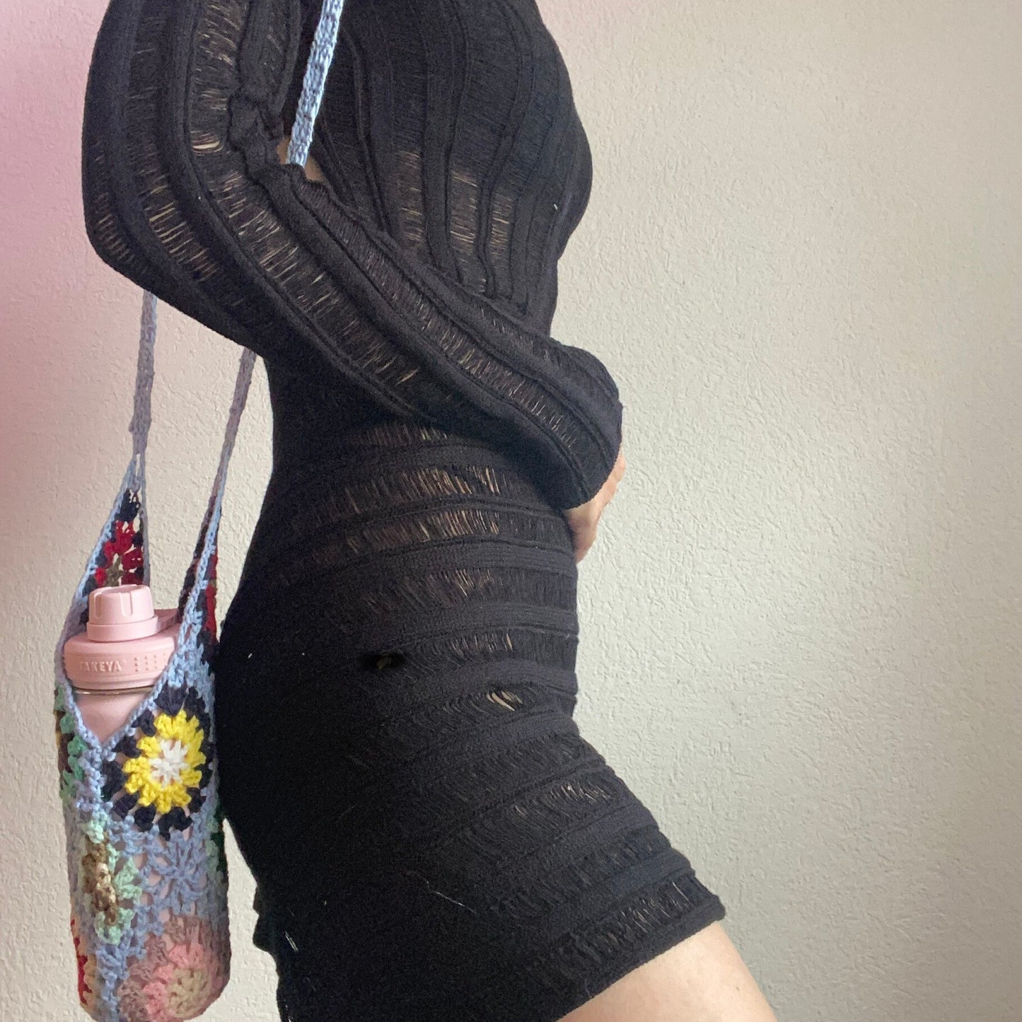 Crochet Water Bottle Holder, Crocheted Bottle Holder, Water Bottle Sling, Water Bottle Carrier, Crossbody Bottle Bag, Water Bottle Bag Purse