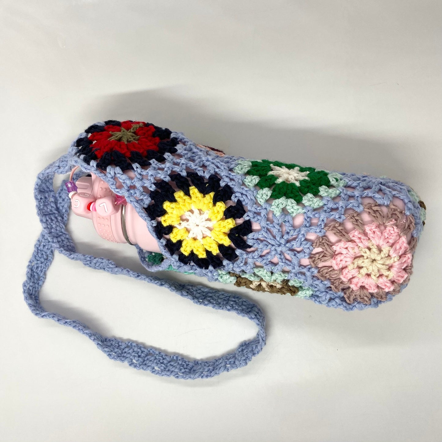 Crochet Water Bottle Holder, Crocheted Bottle Holder, Water Bottle Sling, Water Bottle Carrier, Crossbody Bottle Bag, Water Bottle Bag Purse