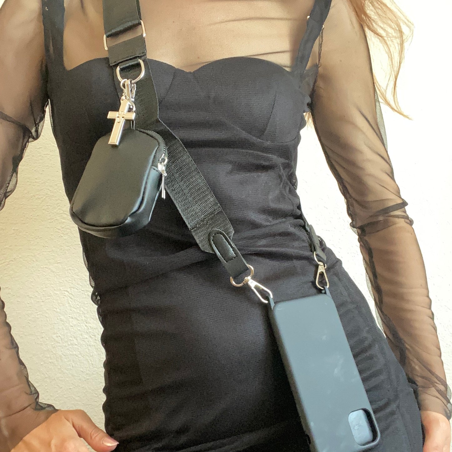 iPhone Pochette Sling, Samsung Crossbody Phone Case, Phone Leather Wallet, Phone Case Strap, Shoulder Strap Phone Case, iPhone Pouch Lanyard