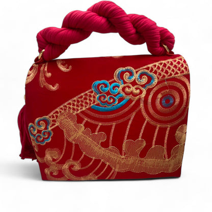 A Signature Golden Embroidered Phoenix Bag