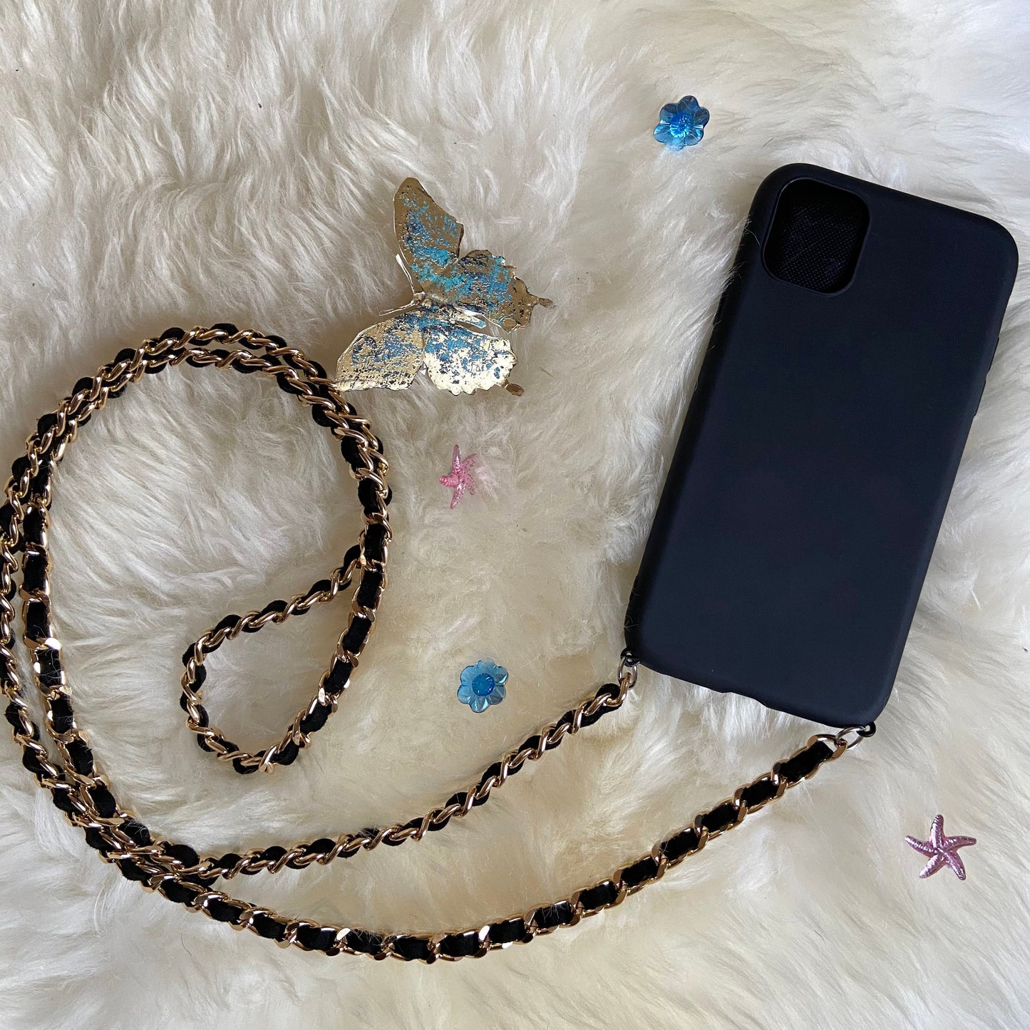 iPhone Sling Case, Samsung Cross body Phone Case, iPhone Strap, Phone Chain Strap, Shoulder Strap Phone Case, iPhone Gold Chain Lanyard