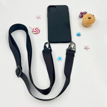 iPhone Sling Case, Samsung Cross body Phone Case, Navy Blue Case Phone Canvas Strap, Shoulder Strap Phone Case, iPhone Liquid Canvas Lanyard