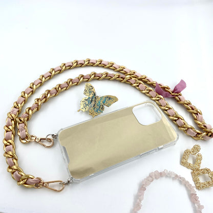 iPhone Mirror Case, Samsung Crossbody Mirror Case, Phone Chunky Chain, Phone Mirror Case, Shoulder Strap Phone Case, Gold Chain Case Lanyard