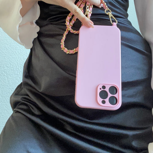 iPhone Sling Case, Samsung Crossbody Phone Case, iPhone Strap, Phone Chain Strap, Shoulder Strap Phone Case, iPhone Pink Chain Lanyard