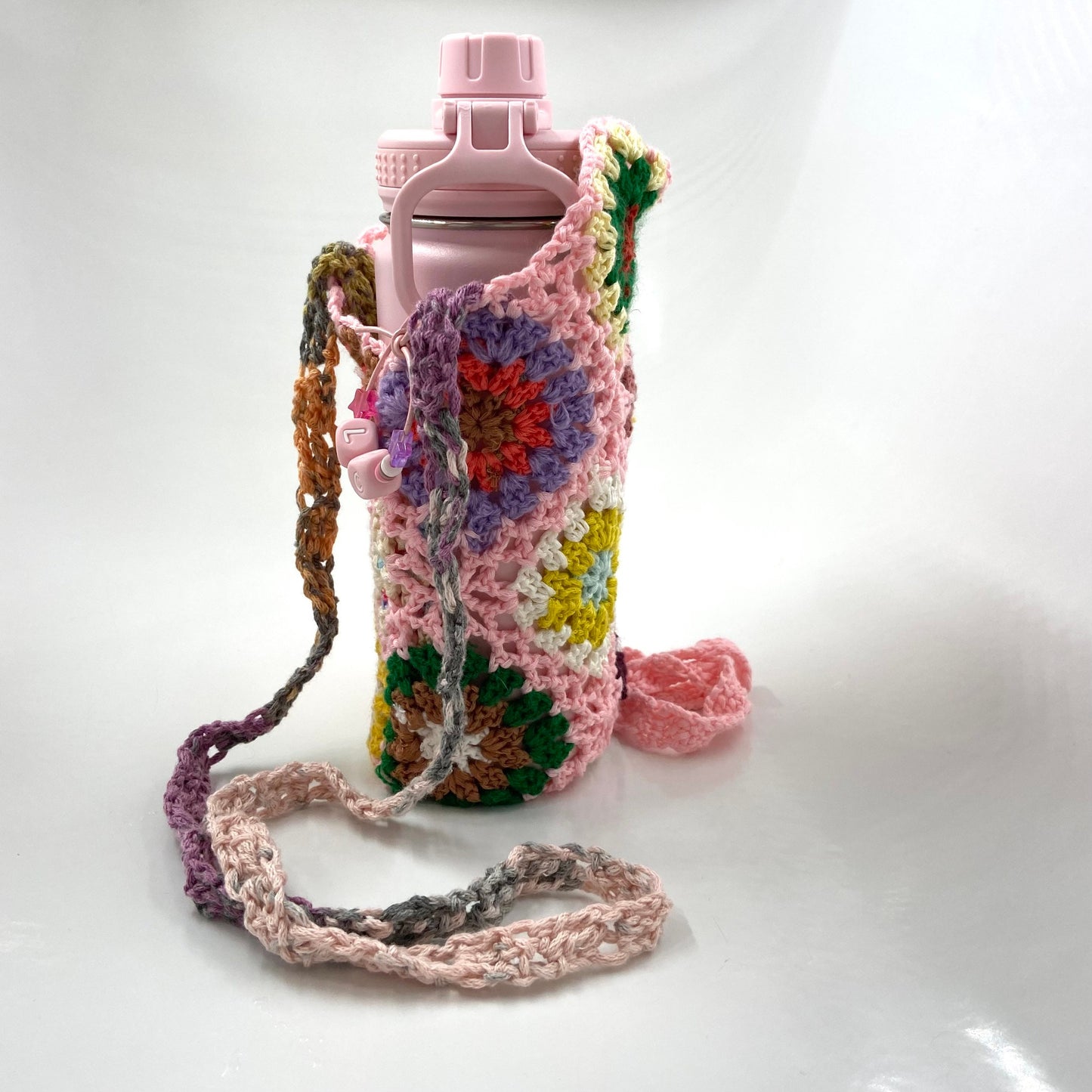 Crochet Water Bottle Holder, Crocheted Bottle Holder, Water Bottle Sling, Water Bottle Carrier, Crossbody Bottle Bag, Water Bottle Bag Purse