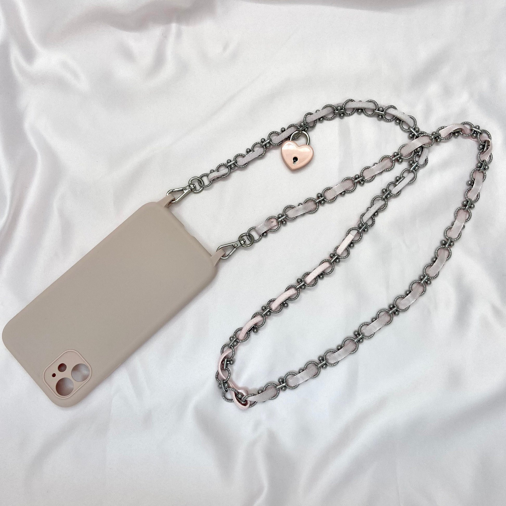 iPhone Sling Case, Samsung Pink Crossbody Phone Case, iPhone Strap, Phone Chain Strap, Shoulder Strap Phone Case, iPhone Pink Chain Lanyard