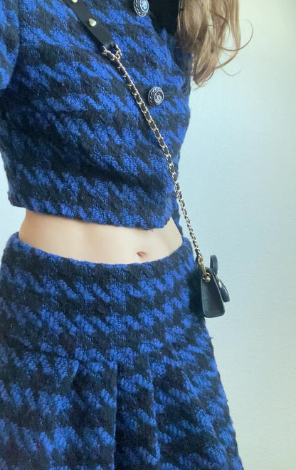 A Playful Glam Mini Purse with Gold Chain Sling and Ostrich Vegan Leather