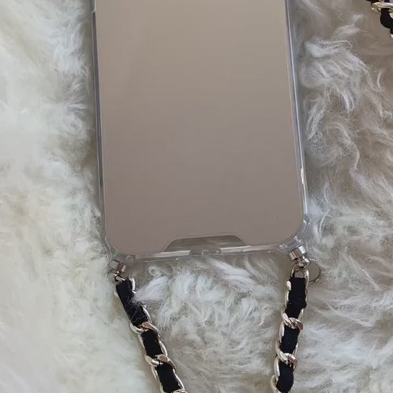 iPhone Mirror Case, Samsung Crossbody Mirror Case, Phone Chunky Chain, Phone Mirror Case, Shoulder Strap Phone Case, Gold Chain Case Lanyard